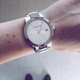 Burberry The City Silver Dial Silver Steel Strap Watch for Women - BU9000 Authentic Buy Shop Now
