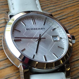 Burberry The City White Dial White Leather Strap Watch for Women - BU9128 Authentic Buy Shop Now