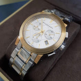 Burberry The City White Dial Two Tone Steel Strap Watch for Men - BU9751 Authentic Buy Shop Now