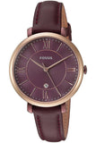 Fossil Jacqueline Burgundy Dial Burgundy Leather Strap Watch for Women - ES4099 Authentic Buy Shop Now