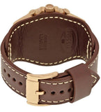 Fossil Nate Chronograph Gold Dial Brown Leather Strap Watch for Men - JR1495 Authentic Buy Shop Now