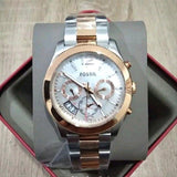 Fossil Perfect Boyfriend Mother of Pearl Dial Two Tone Steel Strap Watch for Women - ES4135 Authentic Buy Shop Now