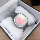 Gucci Grip Quartz Chronograph Red Dial Silver Steel Strap Watch For Men - YA157303 Authentic Buy Shop Now