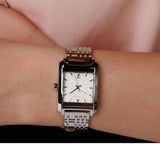 Burberry Nova Check Square White Dial Silver Steel Strap Watch for Women - BU1572 Authentic Buy Shop Now