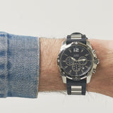 Guess Oasis Black Dial Black Rubber Strap Watch for Men - W0366G1 Authentic Buy Shop Now