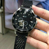 Fossil Crewmaster Sports Automatic Black Dial Black Leather Strap Watch for Men - ME3148 Authentic Buy Shop Now