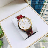 Versace Audrey Quartz Silver Dial Red Leather Strap Watch for Women - VELR00219 Authentic Buy Shop Now