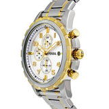 Fossil Dean Chronograph White Dial Silver Steel Strap Watch for Men - FS4795 Authentic Buy Shop Now