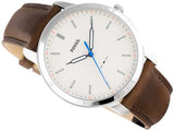 Fossil Minimalist Off White Dial Brown Leather Strap Watch for Men - FS5306 Authentic Buy Shop Now