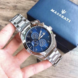 Maserati Traguardo Blue Dial Silver Steel Strap Watch For Men - R8853112505 Authentic Buy Shop Now