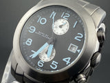 Marc Jacobs Larry Chronograph Black Dial Grey Steel Strap Watch for Men - MBM5051 Authentic Buy Shop Now