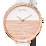 Calvin Klein Rise White Dial White Leather Strap Watch for Women - K7A236LH Authentic Buy Shop Now