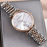 Emporio Armani Retro Silver Dial Two Tone Steel Strap Watch For Men - AR1677 Authentic Buy Shop Now