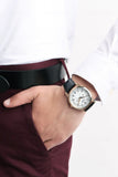 Citizen Watch Eco Drive Day & Date White Dial Black Leather Strap Watch For Men - AO9003-16A Authentic Buy Shop Now