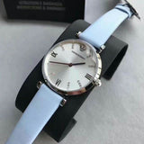 Emporio Armani Gianni T-Bar White Dial Blue Leather Strap Watch for Women - AR1928 Authentic Buy Shop Now