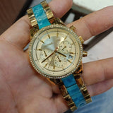 Michael Kors Ritz Gold Dial Two Tone Steel Strap Watch for Women - MK6328 Authentic Buy Shop Now