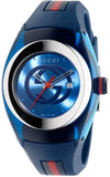 Gucci Sync Quartz Blue Dial Blue Rubber Strap Watch For Men - YA137304 Authentic Buy Shop Now