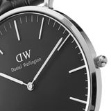 Daniel Wellington Classic Sheffield Black Dial Black Leather Strap Watch For Men - DW00100133 Authentic Buy Shop Now