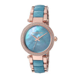Michael Kors Parker Blue Mother of Pearl Dial Two Tone Steel Strap Watch for Women - MK6491 Authentic Buy Shop Now