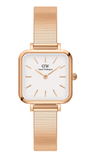 Daniel Wellington Quadro Studio White Dial Rose Gold Mesh Strap Watch For Women - DW00100517 Authentic Buy Shop Now