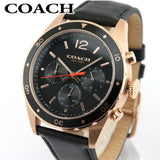 Coach Sullivan Chronograph Black Dial Black Leather Strap Watch for Men - 14602087 Authentic Buy Shop Now