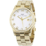 Marc Jacobs Henry Diamonds White Dial Gold Steel Strap Watch for Women - MBM3045 Authentic Buy Shop Now
