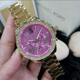 Michael Kors Wren Purple Dial Gold Steel Strap Watch for Women - MK6290 Authentic Buy Shop Now