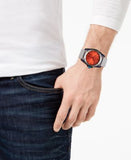 Emporio Armani Sigma Analog Orange Dial Grey Silicone Strap Watch For Men - AR11218 Authentic Buy Shop Now