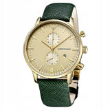 Emporio Armani Chronograph Champagne Dial Green Leather Strap Watch For Men - AR1722 Authentic Buy Shop Now