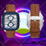 Fossil Inscription Multifunction Silver Dial Brown Leather Strap Watch for Men - BQ2658 Authentic Buy Shop Now