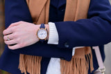 Fossil Original Boyfriend Chronograph White Dial Navy Blue Leather Strap Watch for Women - ES3838 Authentic Buy Shop Now