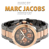 Marc Jacobs Marc Chronograph Grey Dial Two Tone Steel Strap Watch for Men - MBM3157 Authentic Buy Shop Now