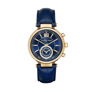 Michael Kors Sawyer Blue Dial Blue Leather Strap Watch for Women - MK2425 Authentic Buy Shop Now