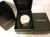 Emporio Armani Sportivo Chronograph Silver Dial Two Tone Steel Strap Watch For Men - AR5999 Authentic Buy Shop Now