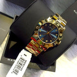 Marc Jacobs Amy Blue Dial Gold Steel Strap Watch for Women - MBM3166 Authentic Buy Shop Now
