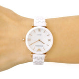 Emporio Armani Ceramica Mother of Pearl Dial White Ceramic Strap Watch For Women - AR1486 Authentic Buy Shop Now