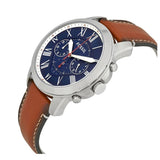 Fossil Grant Chronograph Blue Dial Brown Leather Strap Watch for Men - FS5210 Authentic Buy Shop Now