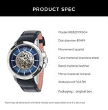 Maserati Ingegno Automatic Blue Skeleton Dial Black Leather Strap Watch For Men - R8821119004 Authentic Buy Shop Now