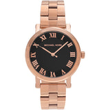 Michael Kors Noire Black Dial Rose Gold Steel Strap Watch for Women - MK3585 Authentic Buy Shop Now