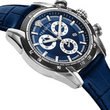 Versace V-Ray Chronograph Quartz Blue Dial Blue Leather Strap Watch for Men - VE2I00721 Authentic Buy Shop Now