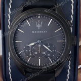 Maserati Traguardo Black Leather Strap Quartz Black Dial Watch For Men - R8871612019 Authentic Buy Shop Now