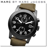 Marc Jacobs Larry Chronograph Black Dial Grey Leather Strap Watch for Men - MBM5034 Authentic Buy Shop Now