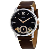 Fossil The Commuter Twist Black Dial Brown Leather Strap Watch for Men - ME1165 Authentic Buy Shop Now