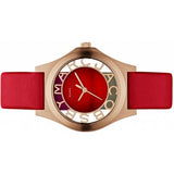 Marc Jacobs Henry Skeleton Red Dial Red Leather Strap Watch for Women - MBM1338 Authentic Buy Shop Now