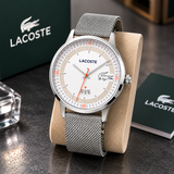 Lacoste Madrid White Dial Gray Leather Strap Watch for Men - 2011031 Authentic Buy Shop Now
