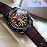 Fossil Bronson Automatic Skeleton Black Dial Brown Leather Strap Watch for Men - ME3219 Authentic Buy Shop Now