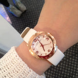 Marc Jacobs Amy White Dial White Leather Strap Watch for Women - MBM1180 Authentic Buy Shop Now