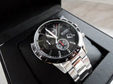 Hugo Boss Rafale Chronograph Black Dial Silver Steel Strap Watch for Men - 1513509 Authentic Buy Shop Now