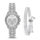 Michael Kors Mini Bradshaw Crystals Silver Dial Silver Steel Strap Watch For Women - MK6454 Authentic Buy Shop Now