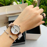 Emporio Armani Arianna White Mother of Pearl Dial Rose Gold Steel Strap Watch For Women - AR11236 Authentic Buy Shop Now